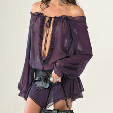 Load image into Gallery viewer, Aubergine Raven Mini Dress | Daniki Limited
