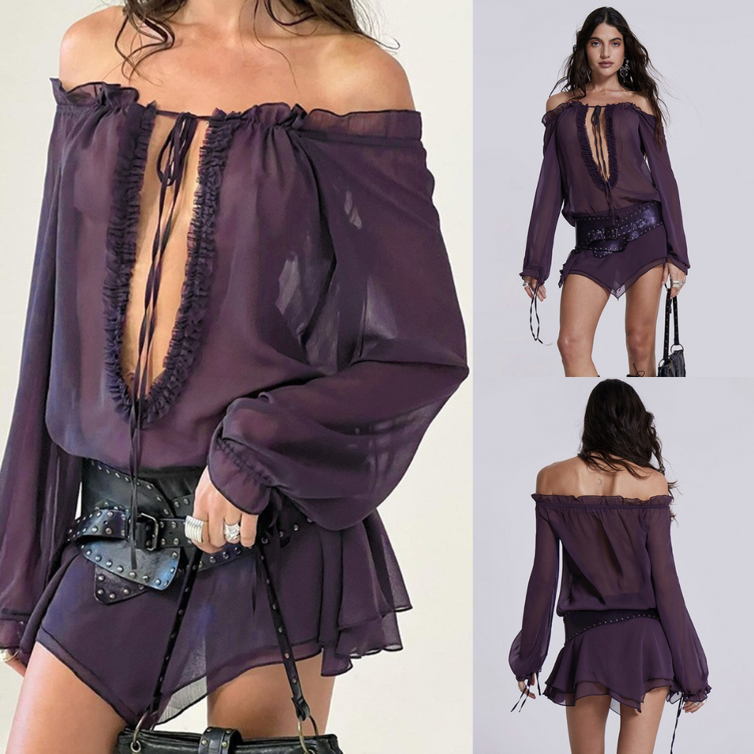 Aubergine Raven Mini Dress | Daniki Limited