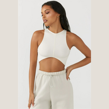 Load image into Gallery viewer, White Curve Crop Tank | Daniki LImited