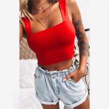 Load image into Gallery viewer, Red Wide Strap Crop Top | Daniki Limited
