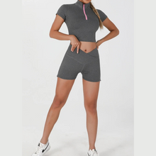 Load image into Gallery viewer, Grey Clementine Fitness Top | Daniki Limited