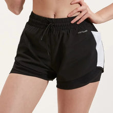 Load image into Gallery viewer, Black/White Elise Fitness Shorts | Daniki Limited