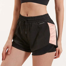 Load image into Gallery viewer, Black/Peach Elise Fitness Shorts | Daniki Limited