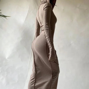 Khaki Petra Maxi Dress | Daniki Limited