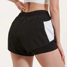 Load image into Gallery viewer, Black/White Elise Fitness Shorts | Daniki Limited