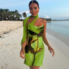 Load image into Gallery viewer, Green Zinnia Mini Dress | Daniki Limited