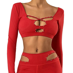 Red Ella Fitness Top | Daniki Limited