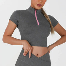 Load image into Gallery viewer, Grey Clementine Fitness Top | Daniki Limited