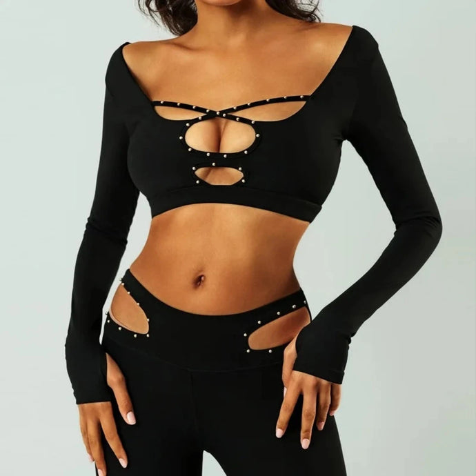 Black Ella Fitness Top | Daniki Limited