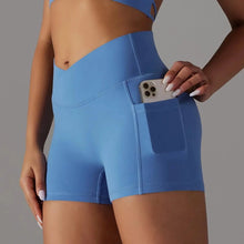 Load image into Gallery viewer, Blue Selena Fitness Shorts | Daniki Limited