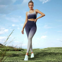 Load image into Gallery viewer, Grey/Purple Maisie Fitness Set | Daniki Limited