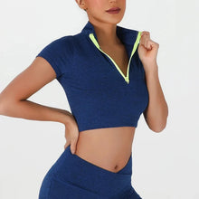 Load image into Gallery viewer, Blue Clementine Fitness Top | Daniki Limited