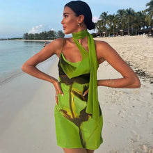 Load image into Gallery viewer, Green Zinnia Mini Dress | Daniki Limited