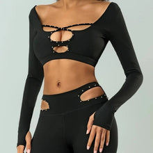 Load image into Gallery viewer, Black Ella Fitness Top | Daniki Limited