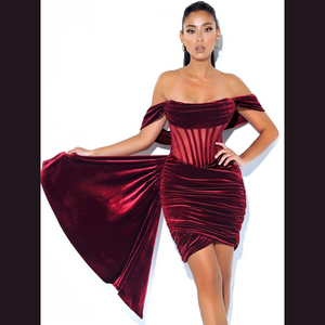 Burgundy Fire Mini Dress | Daniki Limited