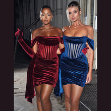 Load image into Gallery viewer, Burgundy/Blue Fire Mini Dress | Daniki Limited