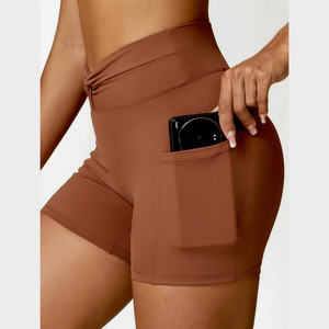 Brown Ease Fitness Shorts | Daniki Limited