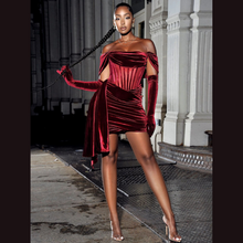 Load image into Gallery viewer, Burgundy Fire Mini Dress | Daniki Limited