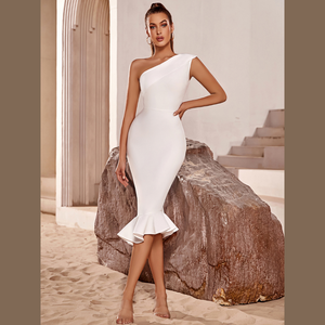 White Ginevra Midi Dress | Daniki Limited