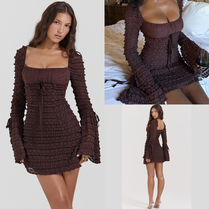 Brown Jada Mini Dress | Daniki Limited