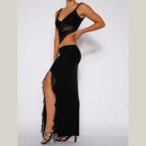 Black Nisha Skirt Set | Daniki Limited
