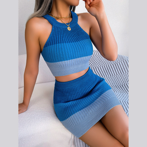 Blue Nita Skirt Set | Daniki Limited