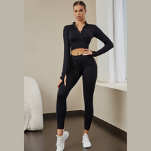 Load image into Gallery viewer, Black Ribbed Long Sleeve Set | Daniki Limited
