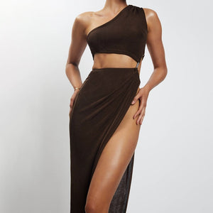 Brown Nina Maxi Dress | Daniki Limited