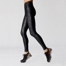 Load image into Gallery viewer, Black Shiny Leopard Leggings | Daniki Limited