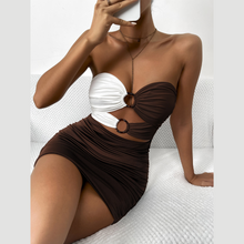 Load image into Gallery viewer, Brown Astrid Mini Dress | Daniki Limited