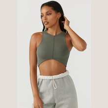 Load image into Gallery viewer, Green Curve Crop Tank | Daniki LImited