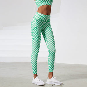 Green Checkered Leggings | Daniki Limited