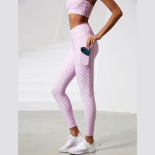 Load image into Gallery viewer, Pink Checkered Leggings | Daniki Limited