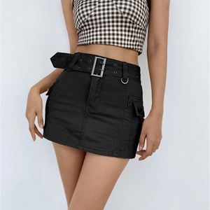 Black Cargo Mini Skirt | Daniki Limited