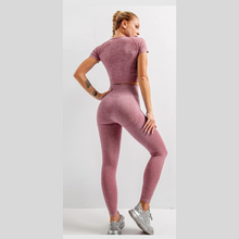Load image into Gallery viewer, Pink Seamless Long Sleeve Fitness Set | Daniki Limited