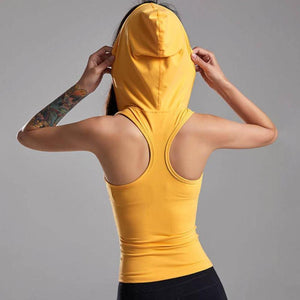Yellow Hooded Fitness Top | Daniki Limited